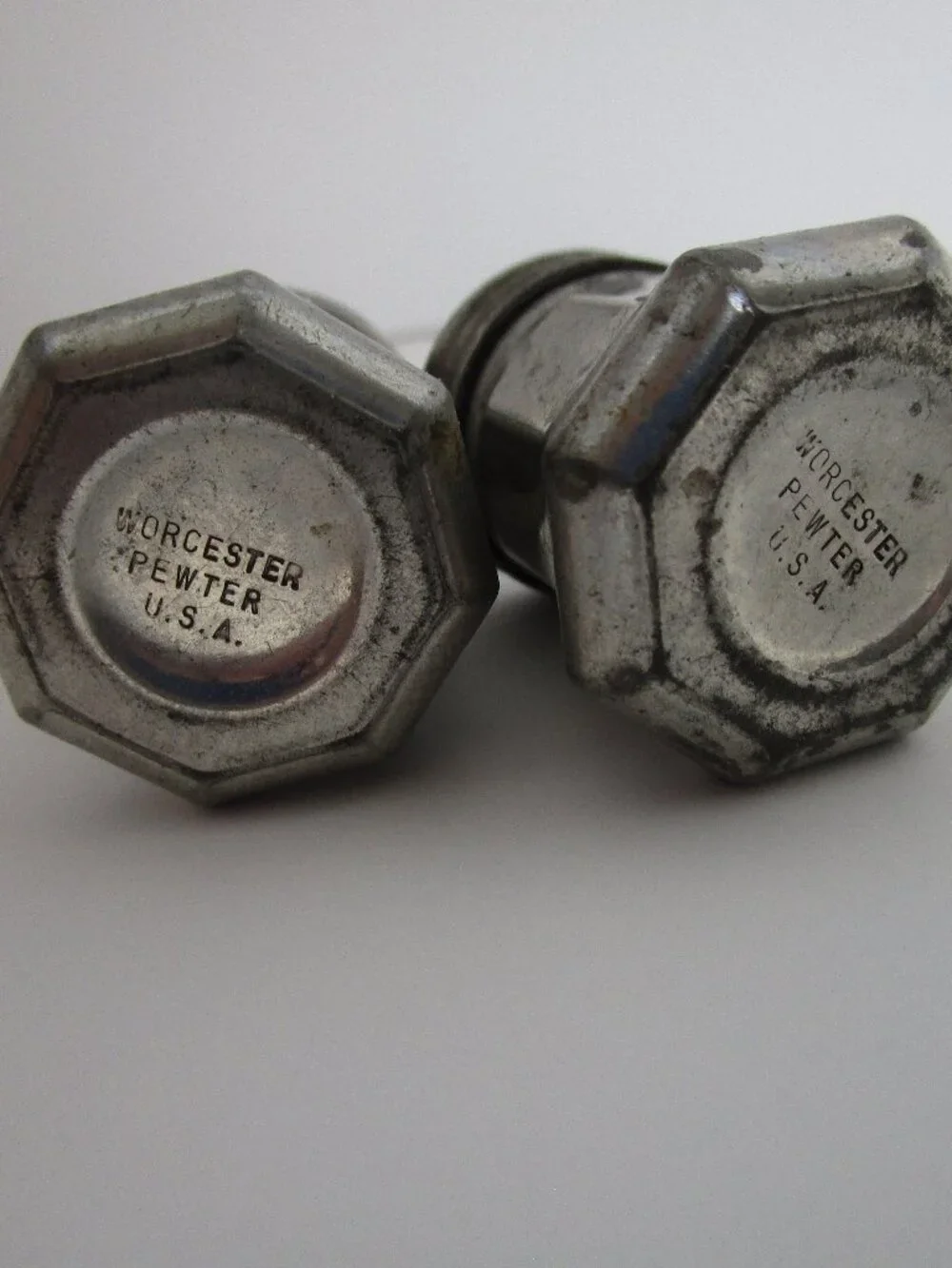 tiny pewter salt & pepper set